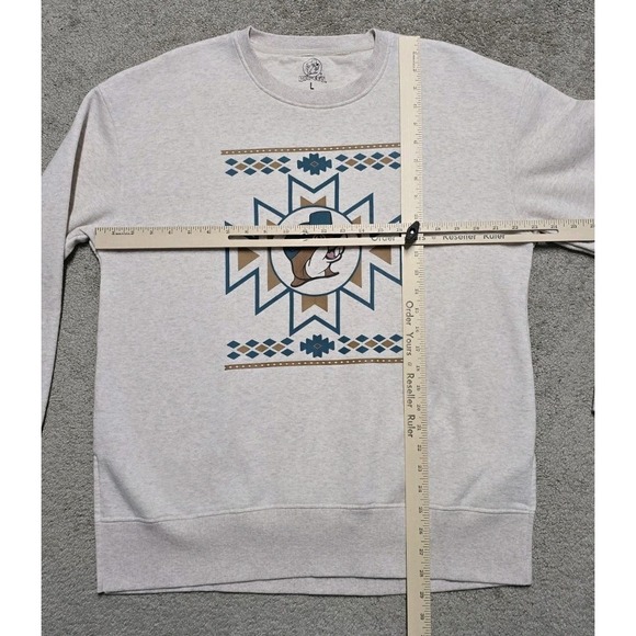 Buc-ees Aztec Tunic Pullover‎ Sweatshirt Soft Womens Large Beige - Picture 9 of 12
